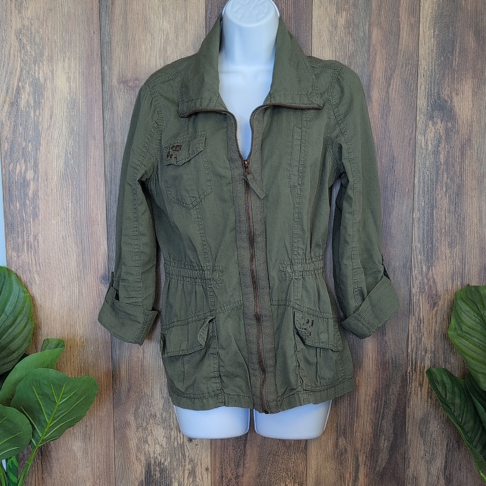 Vanity Women's Army Green Lightweight Utility Jacket M             C505